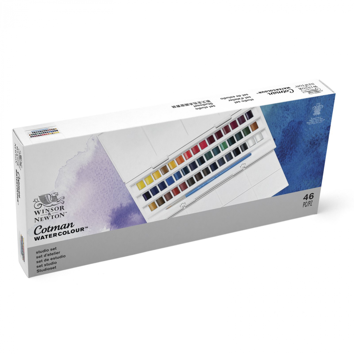 Cotman Water Colors Studio Set 45 Half Pans i gruppen Kunstnerartikler / Farver / Akvarelmaling hos Pen Store (107242)