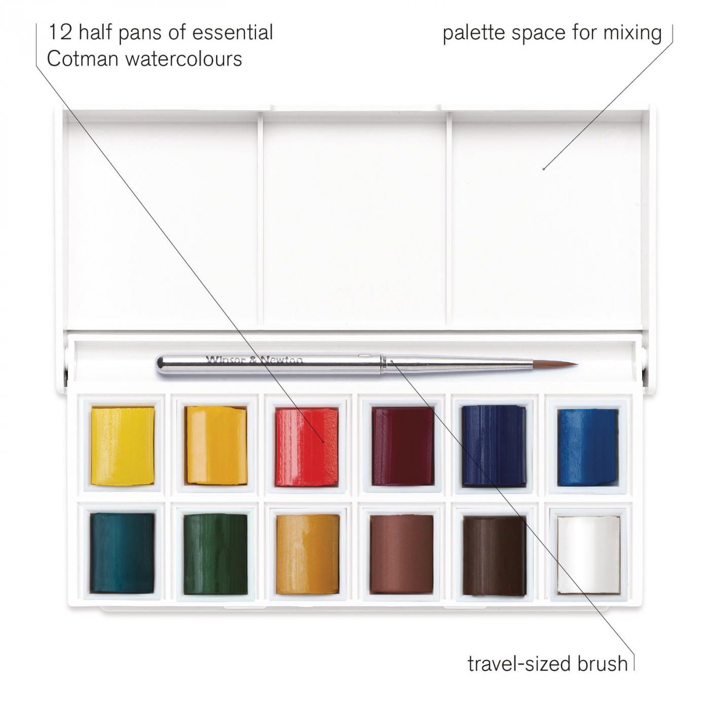 Cotman Akarellfarve Sketchers Pocket Box 12 ½ - koppar i gruppen Kunstnerartikler / Farver / Akvarelfarver hos Pen Store (107243)