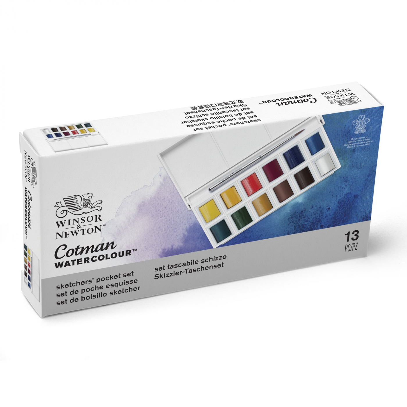 Cotman Akvarelmaling Sketchers Pocket Box 12 ½ - koppar i gruppen Kunstnerartikler / Farver / Akvarelfarver hos Pen Store (107243)