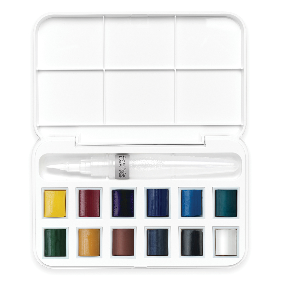 Cotman Watercolour Set + Water Brush 12 half pans i gruppen Kunstnerartikler / Farver / Akvarelfarver hos Pen Store (107245)