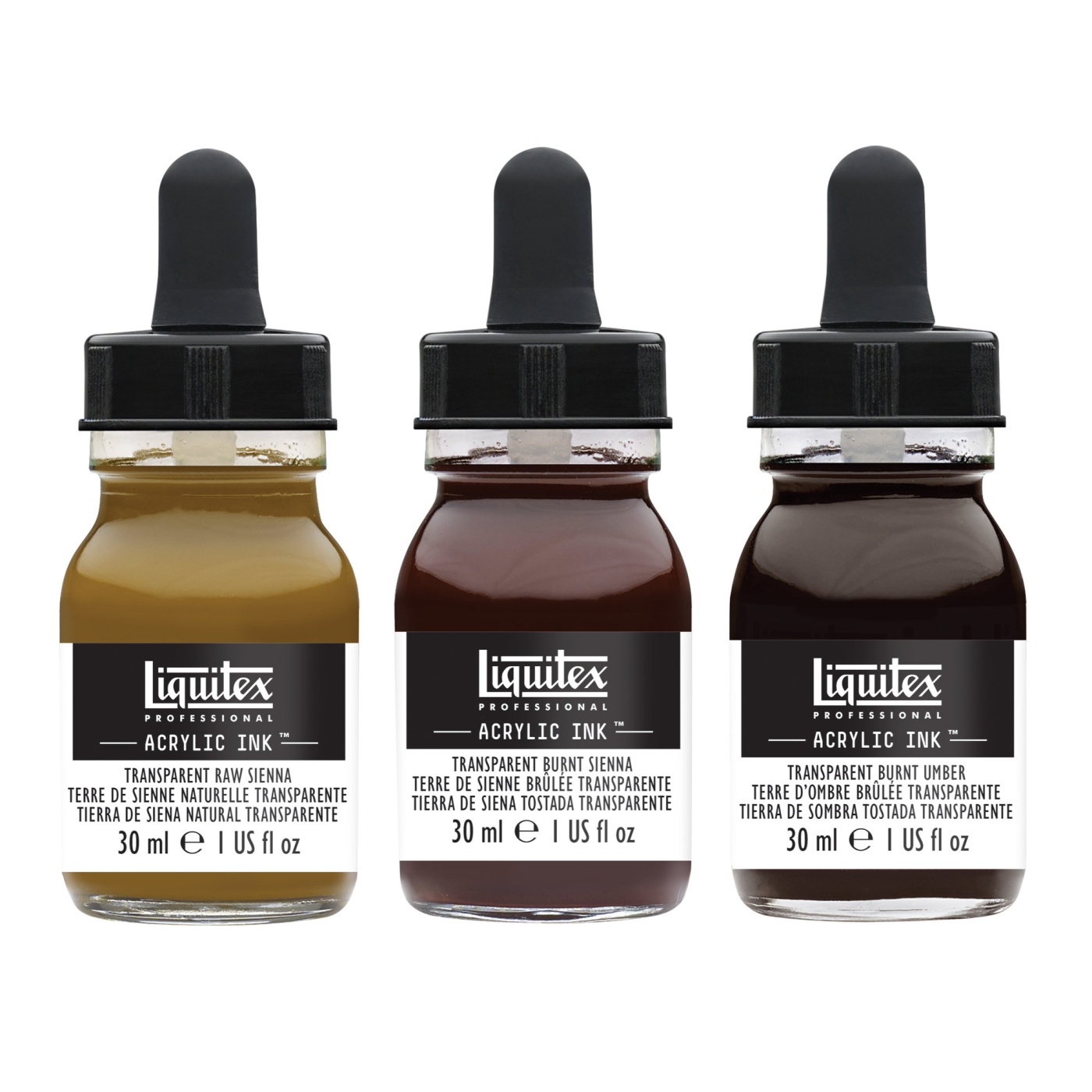 Acrylic Ink Transparents 3-sæt 30 ml i gruppen Kunstnerartikler / Farver / Akrylmaling hos Pen Store (107724)
