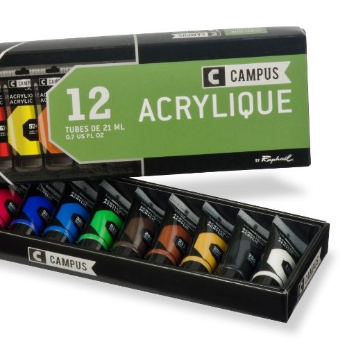Campus Acrylic sæt 12x21ml i gruppen Kunstnerartikler / Farver / Akrylfarver hos Pen Store (107970)