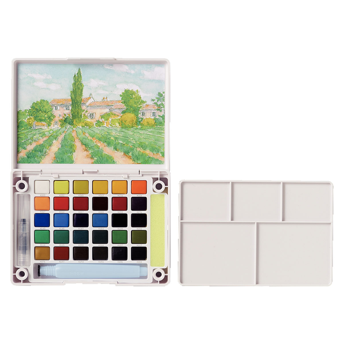 Koi Water Colors Pocket Field Sketch Box 30 + Brush i gruppen Kunstnerartikler / Farver / Akvarelmaling hos Pen Store (125615)