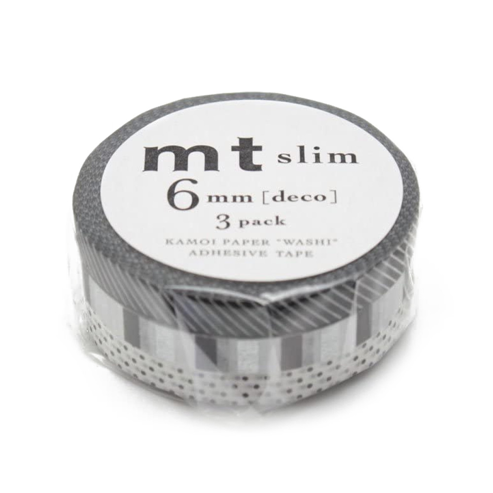  mt Slim Washi Tape - Slim Twist A - 6 mm x 7 m - Set of 3