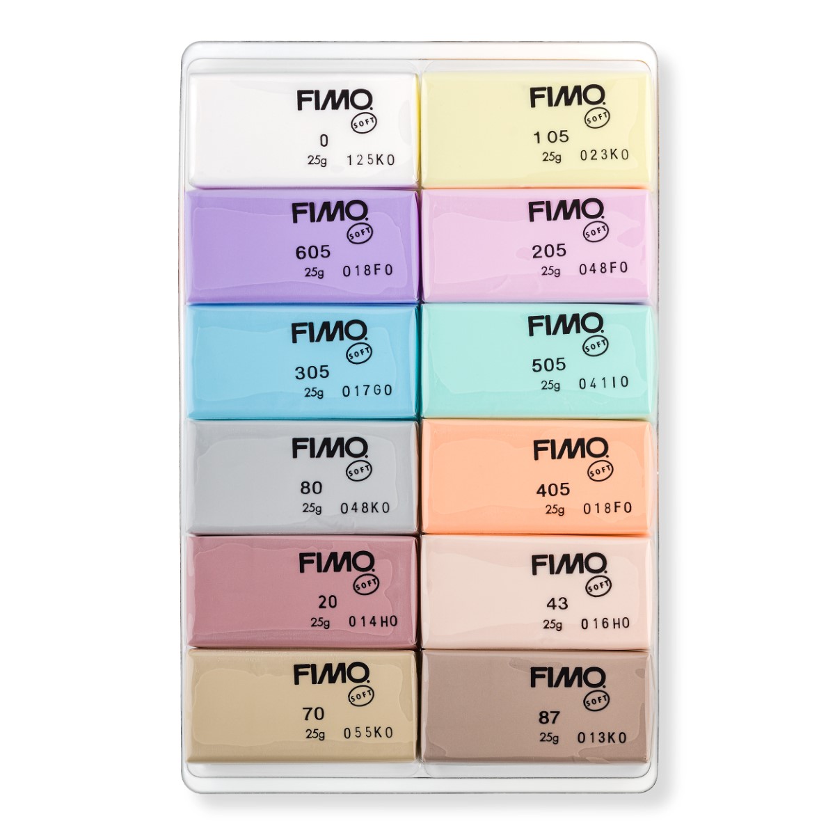 FIMO Soft Modelleringsler 12 x 25 g Pastel colours i gruppen Hobby & Kreativitet / Skabe / Modellervoks hos Pen Store (126651)