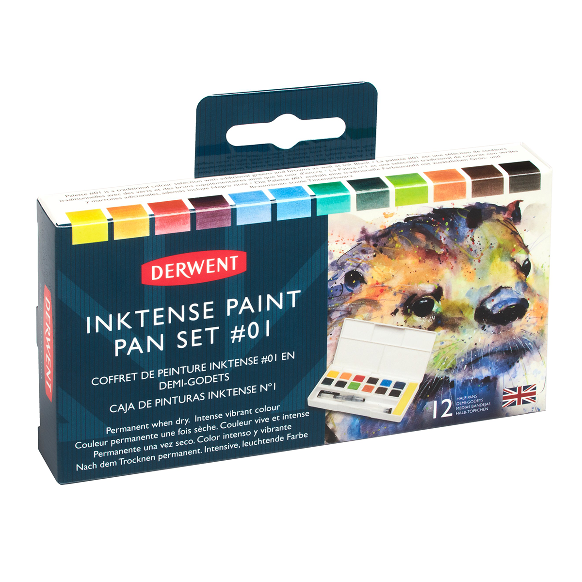 Inktense Paint Pan Set 12 halvkopper i gruppen Kunstnerartikler / Farver / Akvarelfarver hos Pen Store (128192)