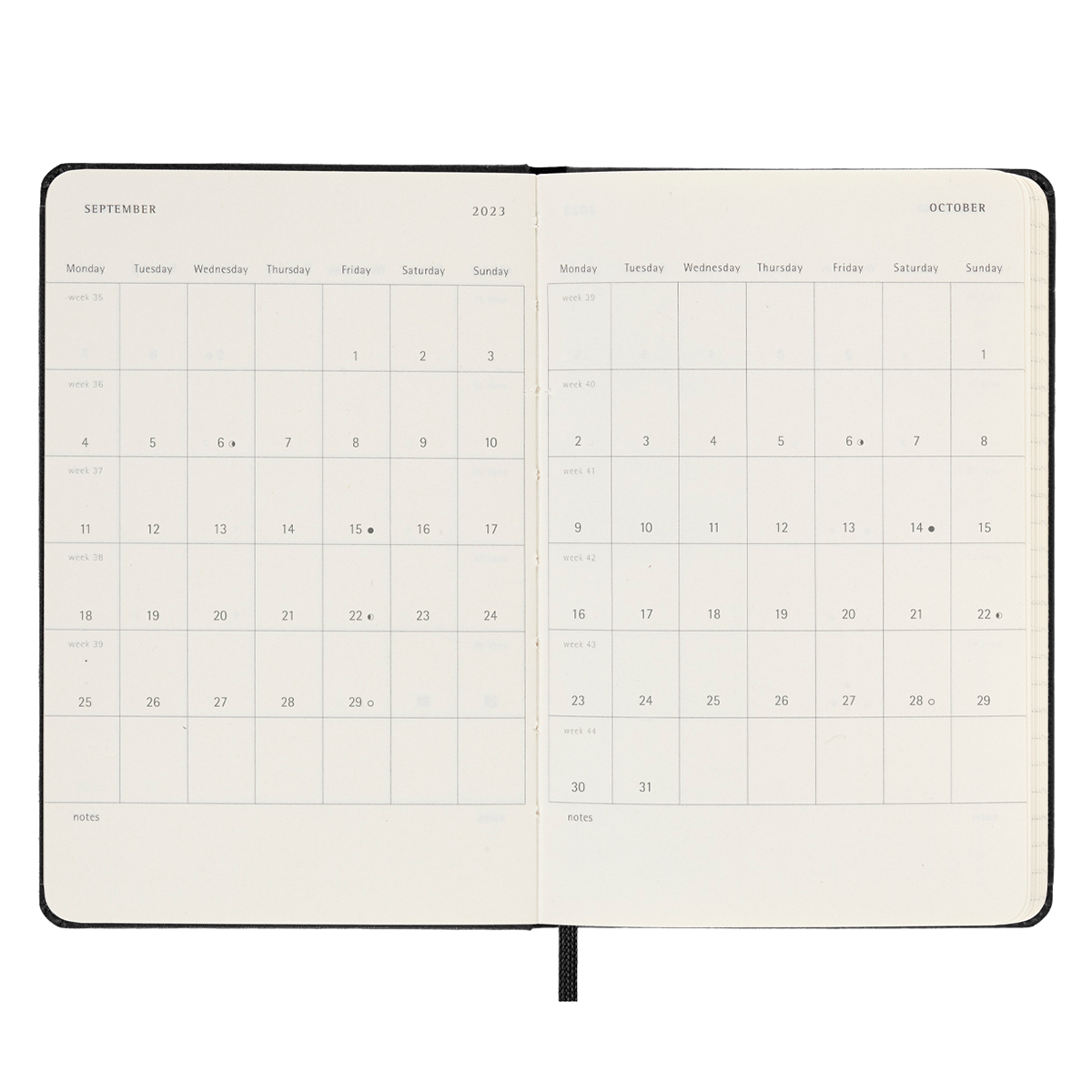 18M WeekNote Kalender Large Sort i gruppen Papir & Blok / Kalendere / 18 mdr kalendere hos Pen Store (128207)