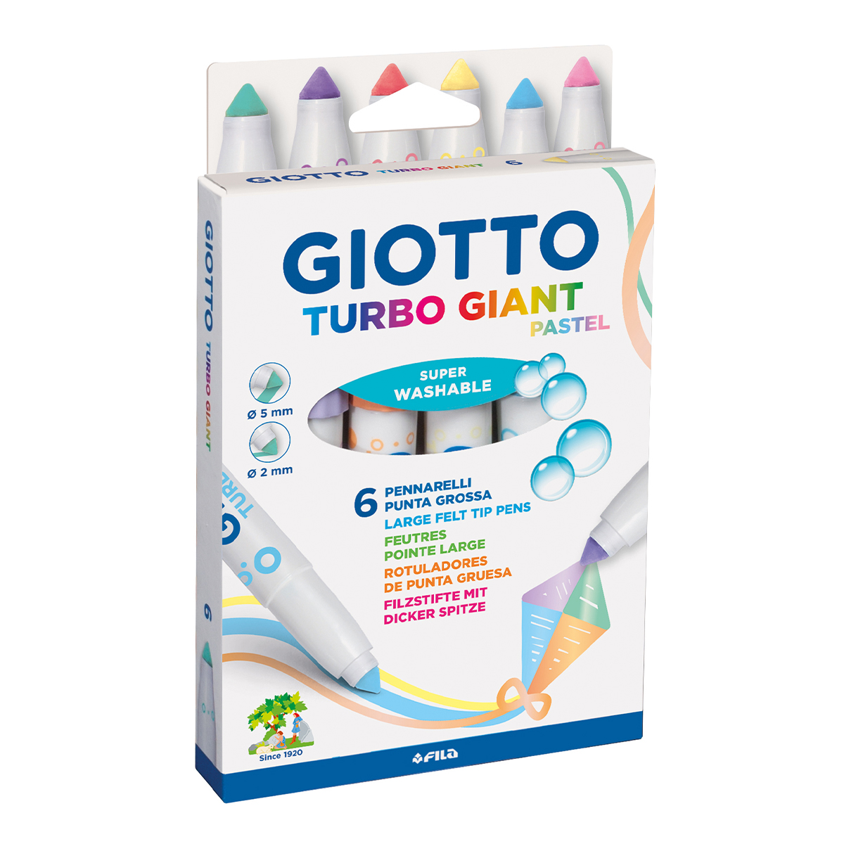 Turbo Giant Pastel sæt 6 stk i gruppen Kids / Børnepenne / Tusser til børn hos Pen Store (129851)