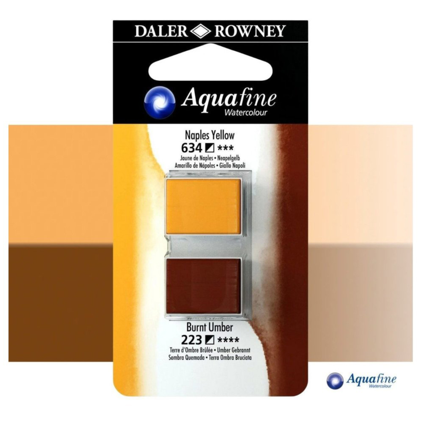 Aquarelle Half-pan Duo Naples Yellow/Burnt Umber