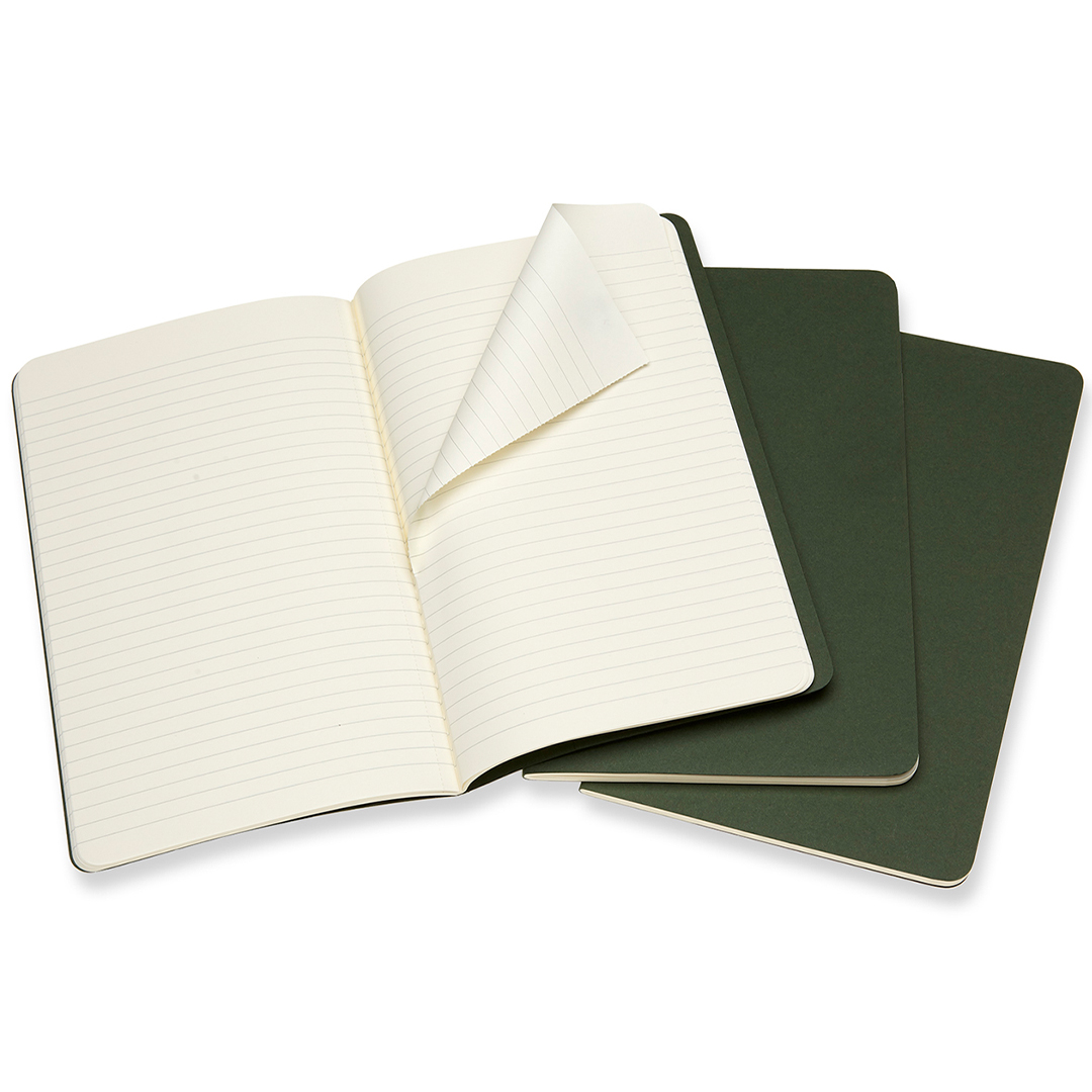 Cahier Notebook Large Green Linjeret