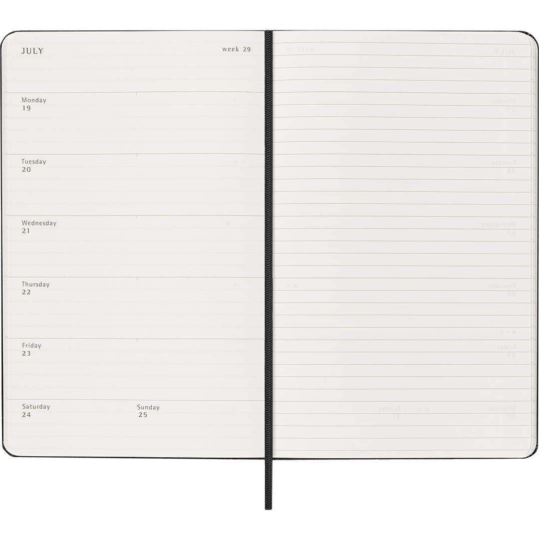 Kalender 18M WeekNote Hard Cover Large Black