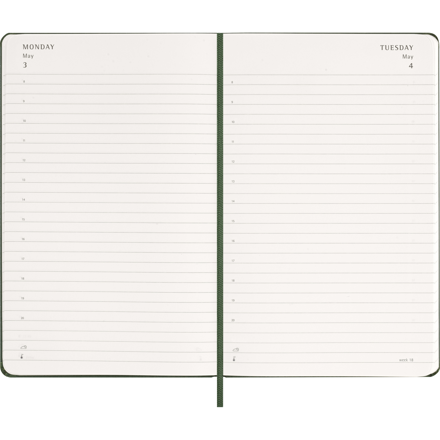Kalender 12M Daily 2027 Hardcover Large Myrtle Green