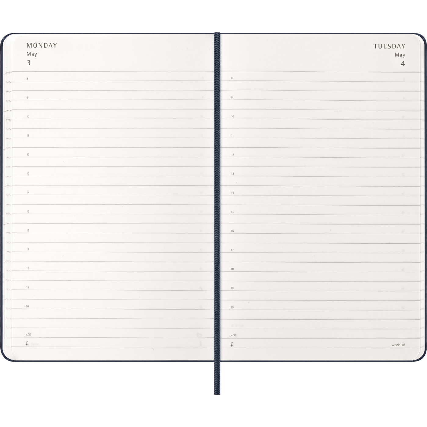 Kalender 12M Daily 2027 Hardcover Large Sapphire Blue