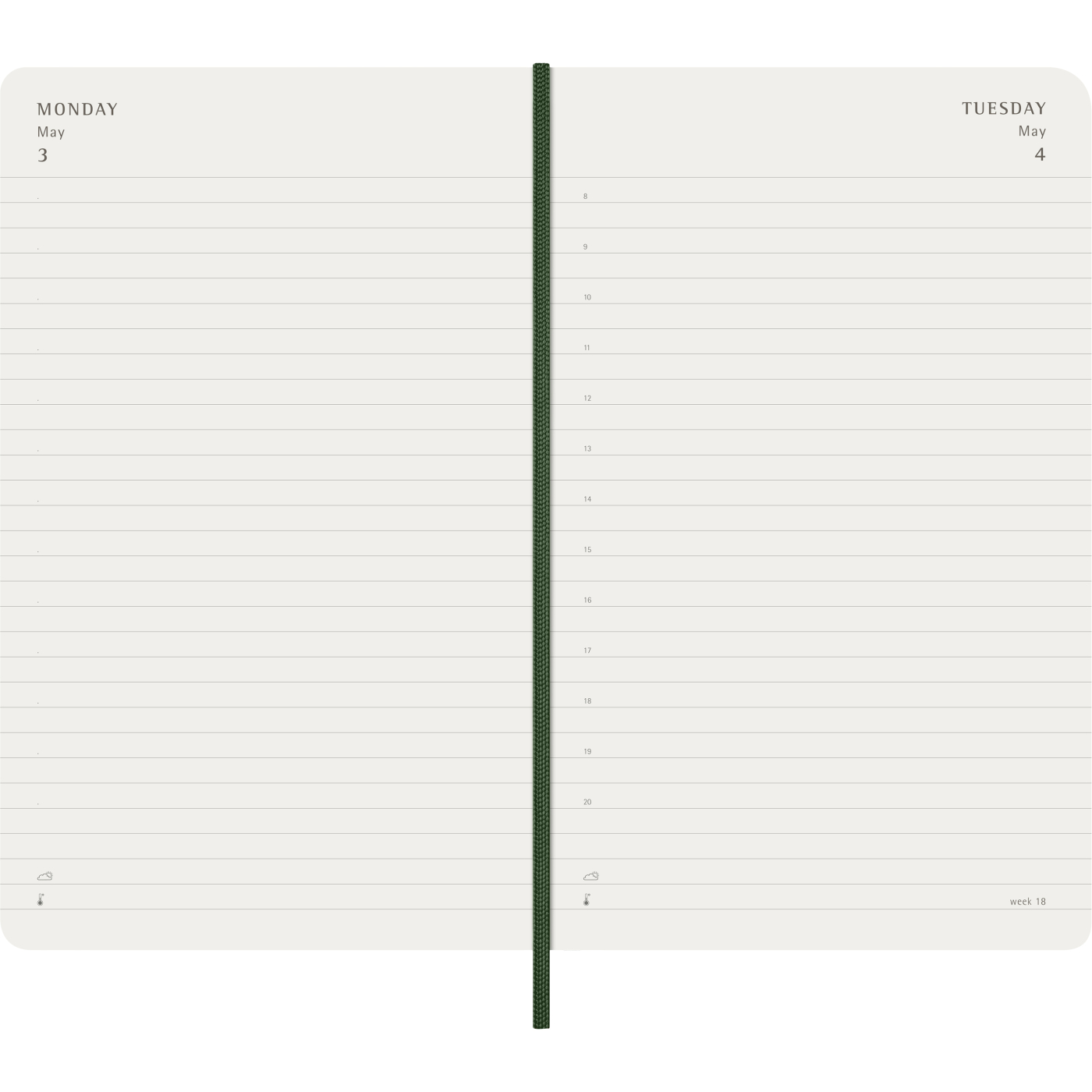 Kalender 12M Daily 2027 Softcover Large Myrtle Green