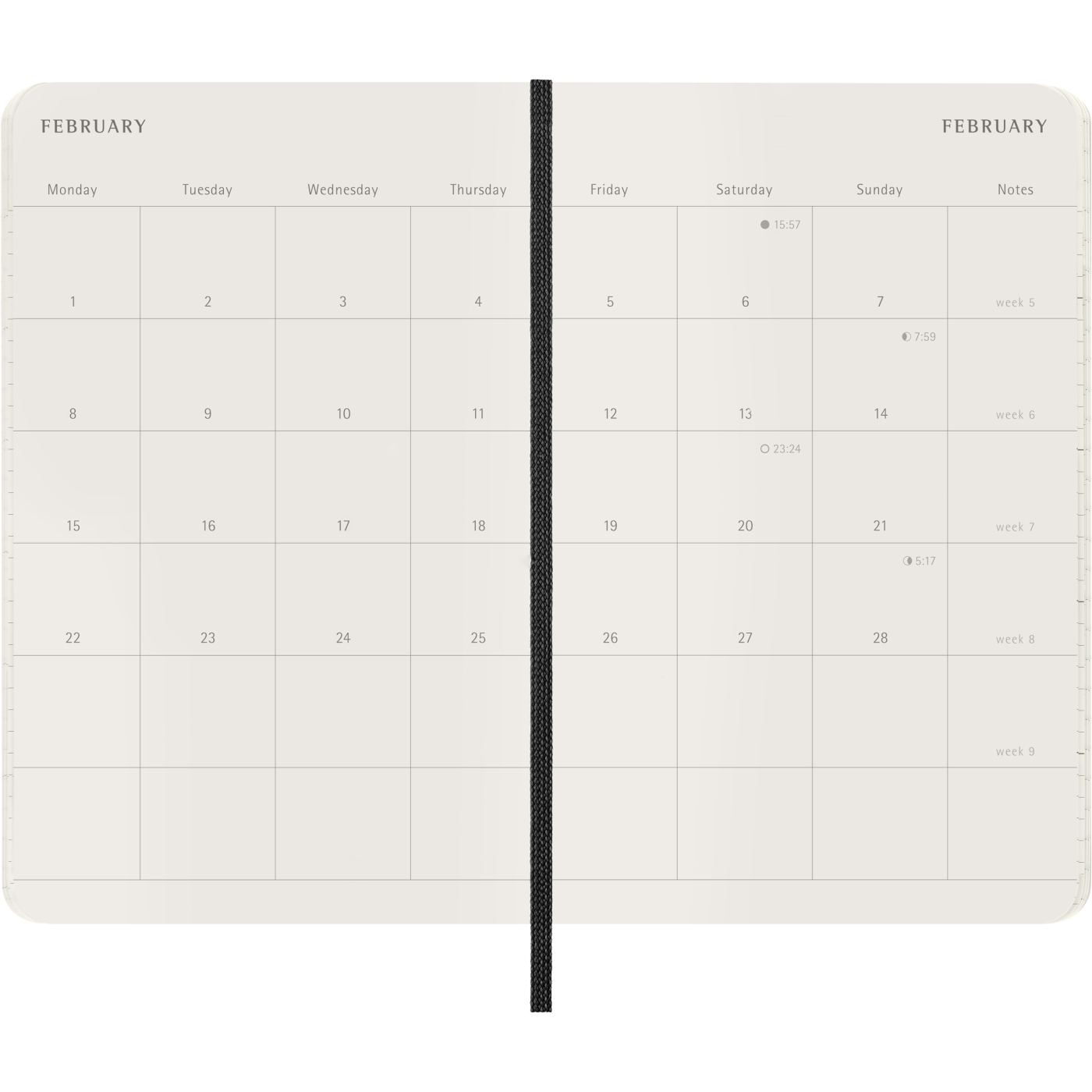 Kalender 12M Monthly 2027 Softcover XL Black