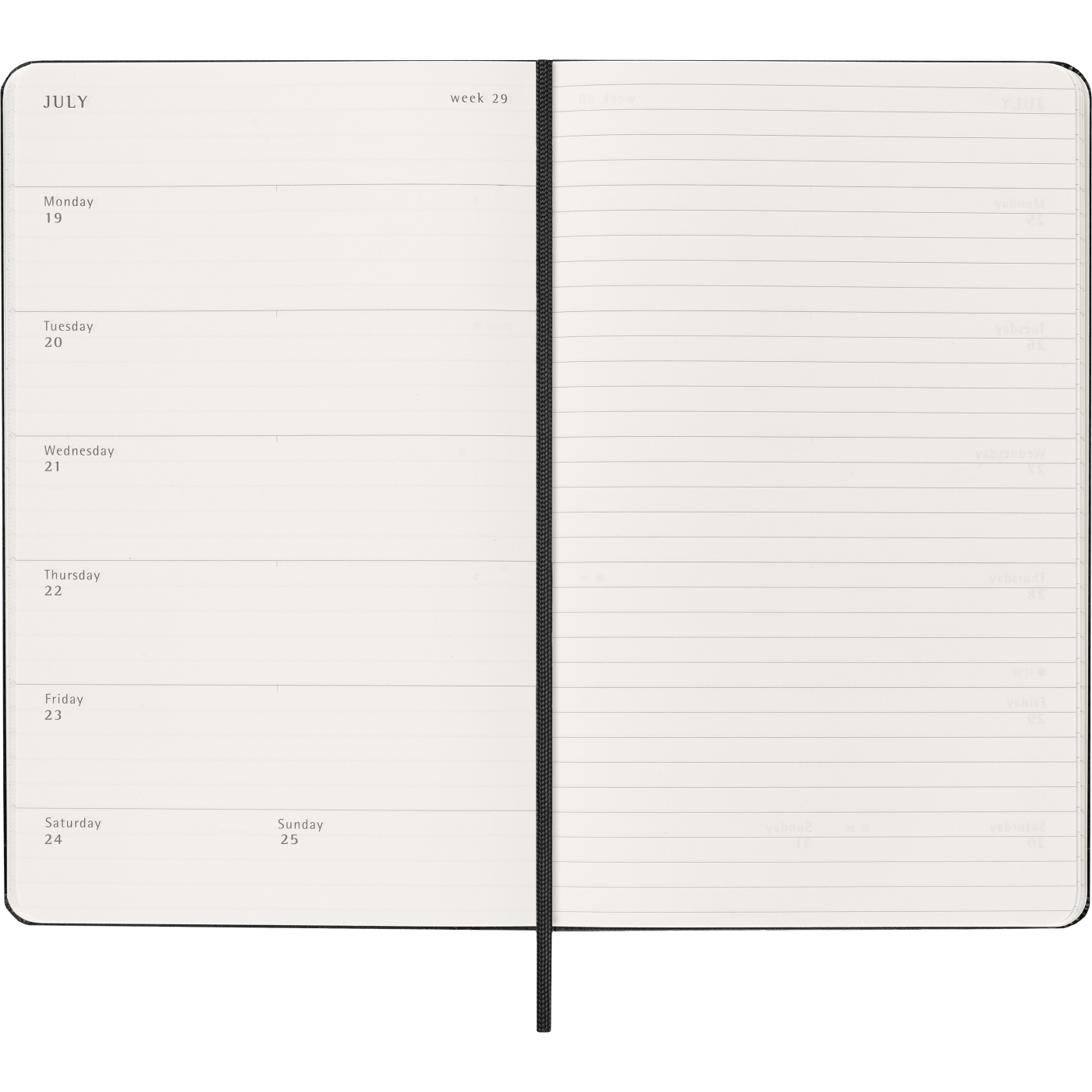 Kalender 12M Weekly Notebook 2027 Hardcover Large Black 