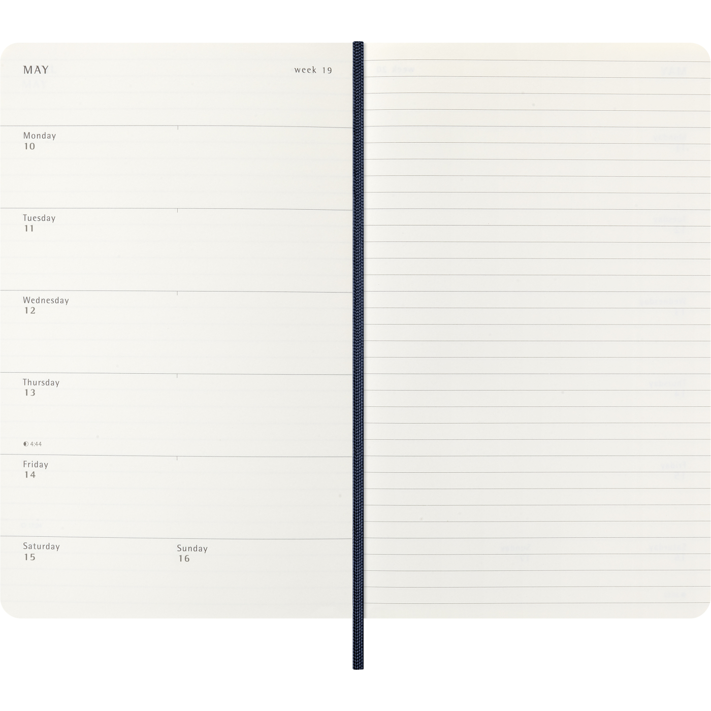Kalender 12M Weekly Notebook 2027 Softcover Large Sapphire Blue 