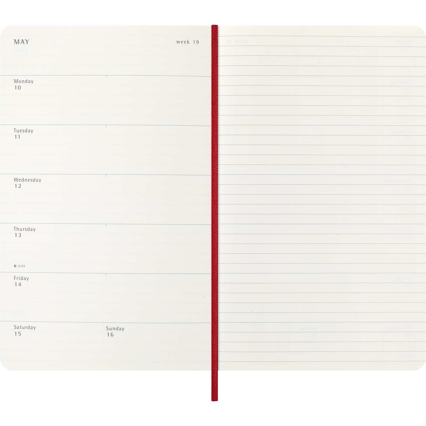 Kalender 12M Weekly Notebook 2027 Softcover Large Red 