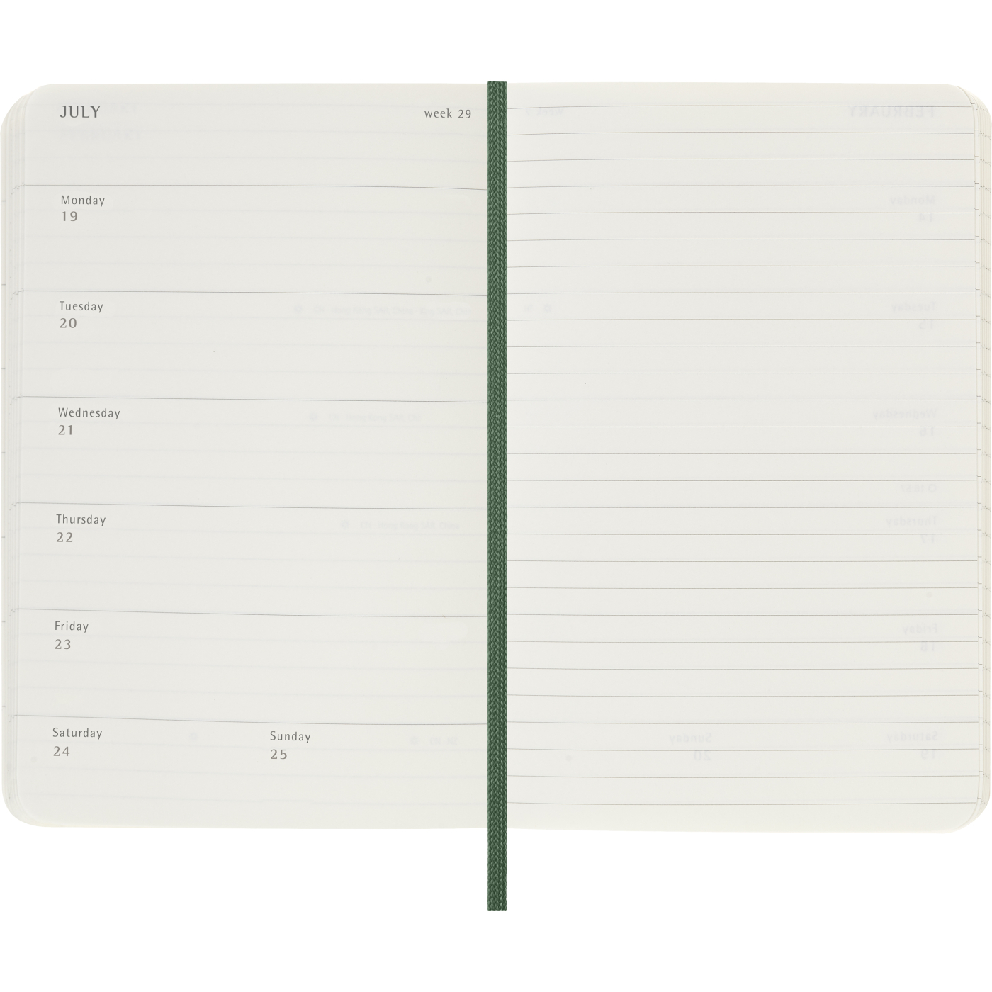 Kalender 12M Weekly Notebook 2027 Softcover Pocket Myrtle Green 