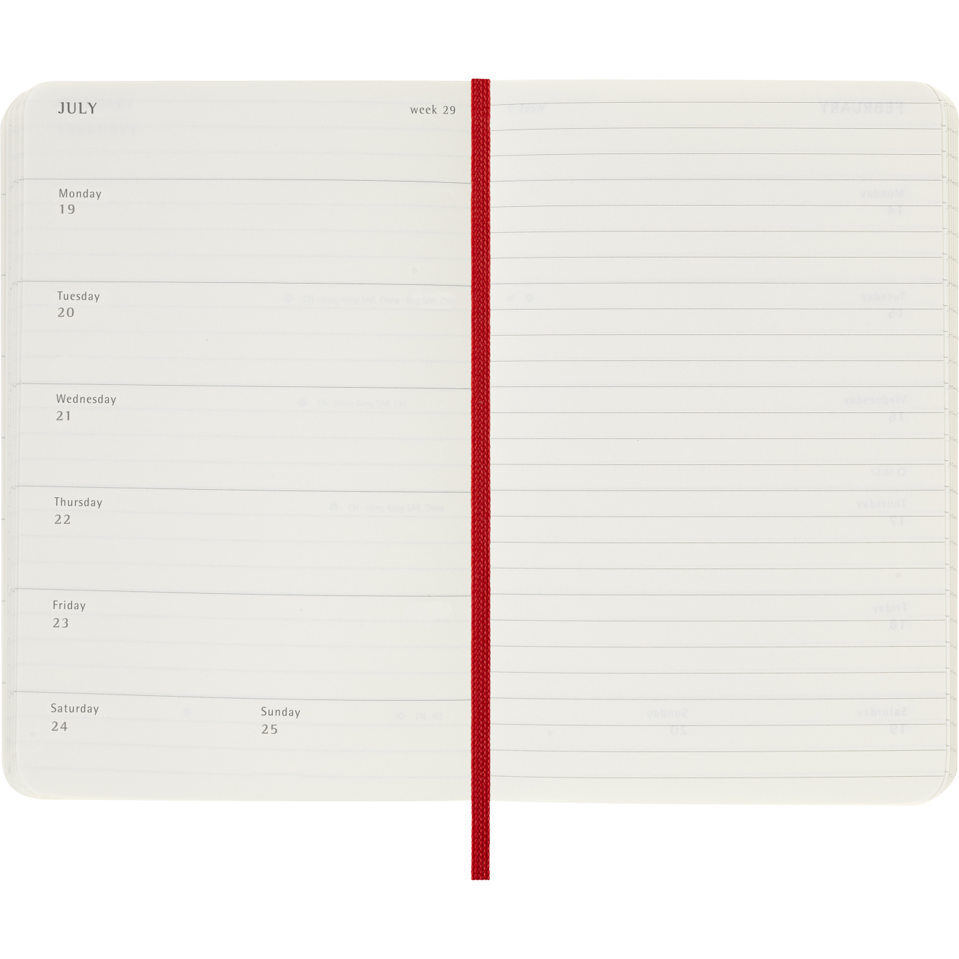 Kalender 12M Weekly Notebook 2027 Softcover Pocket Red 