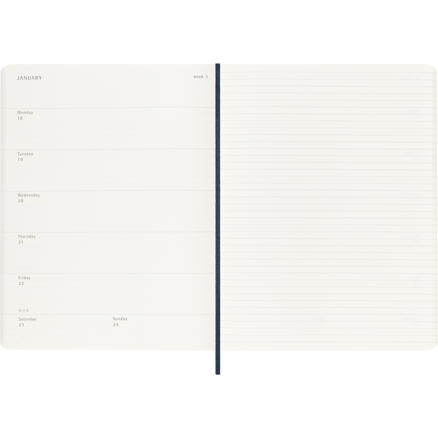 Kalender 12M Weekly Notebook 2027 Softcover XL Sapphire Blue 