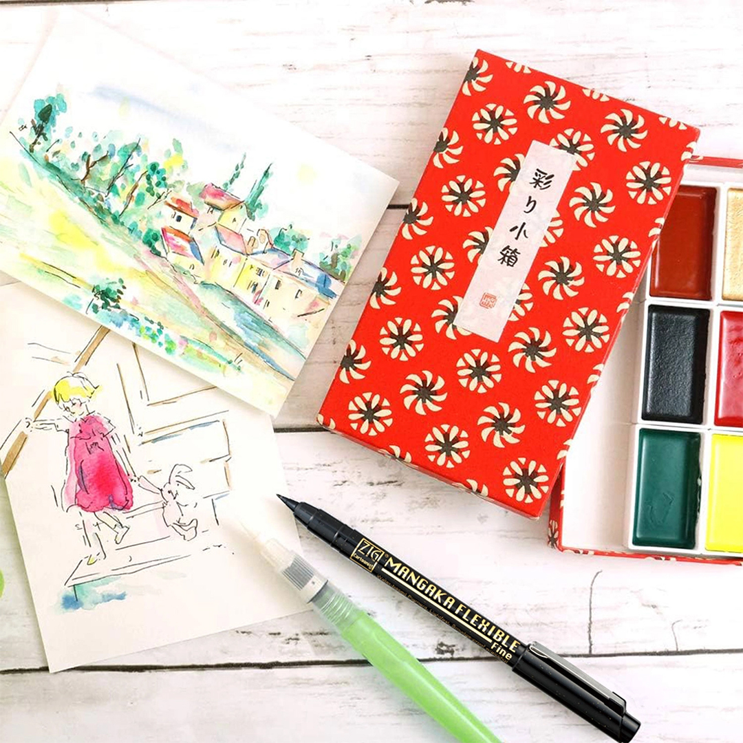 Gansai Tambi Irodori Kobako Akvarelsæt rødt