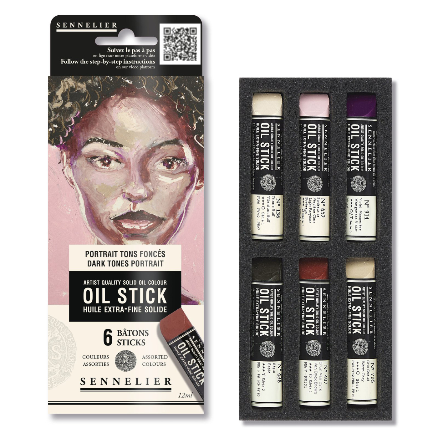 Oil Stick Mini 6-sæt Dark tones Portrait
