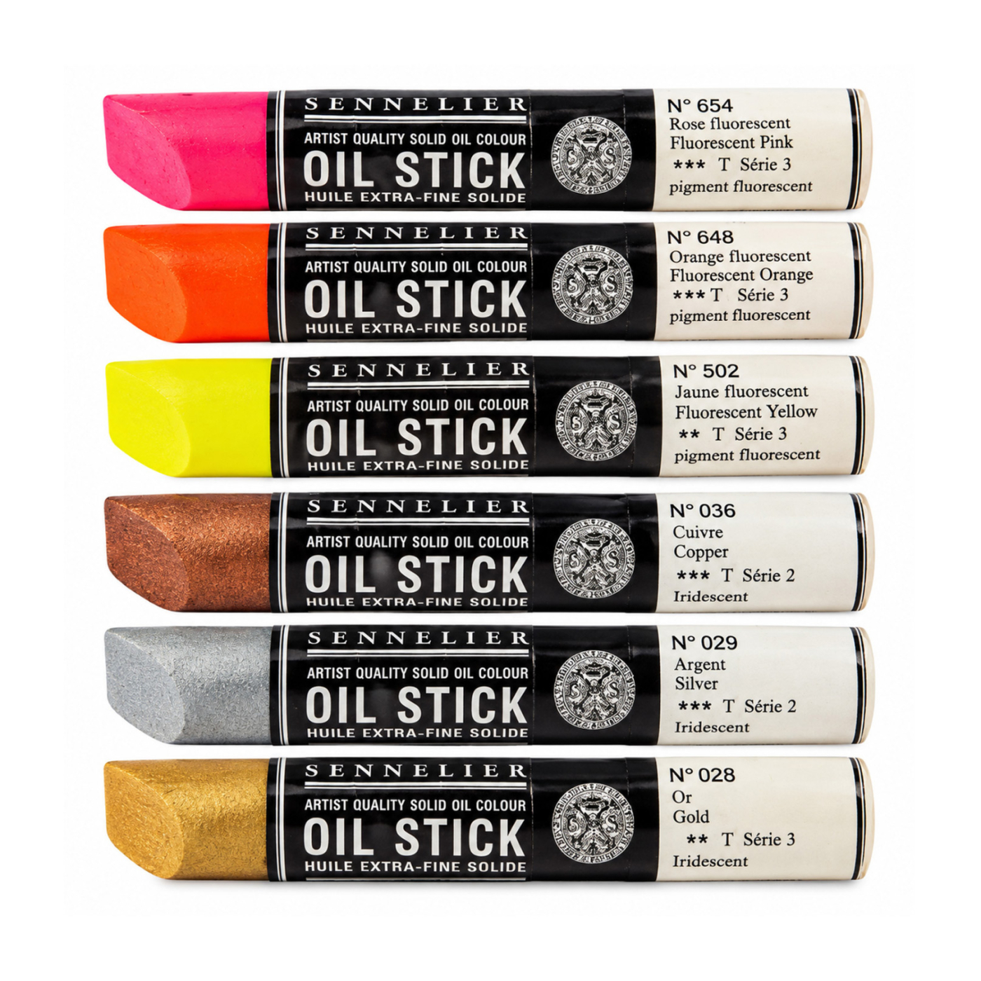 Oil Stick Flurescent & Metallics 6-sæt 