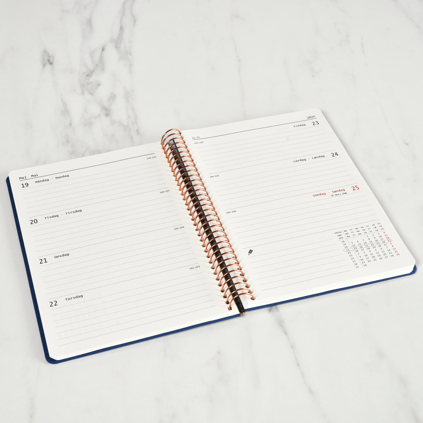 Kalender 2027 A5 Weekly Navy 