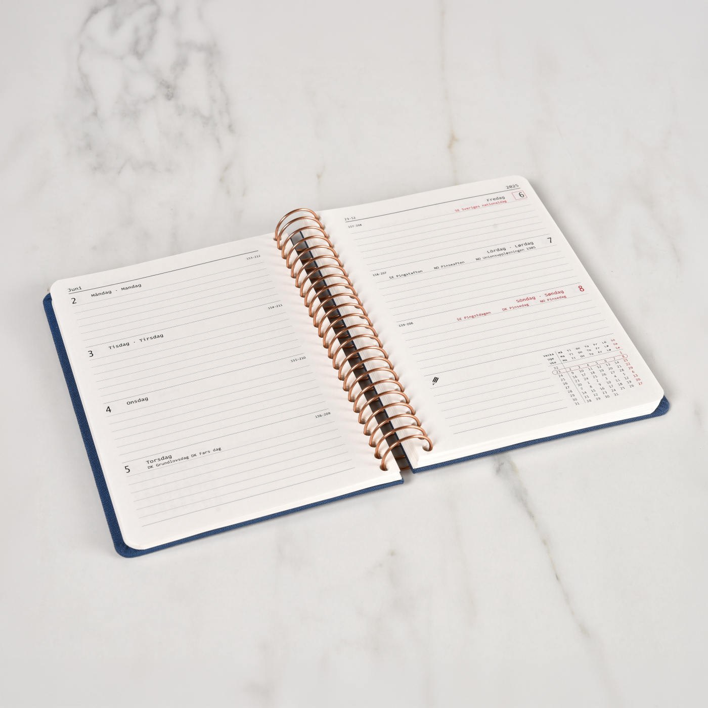 Kalender 2027 A6 Weekly Navy