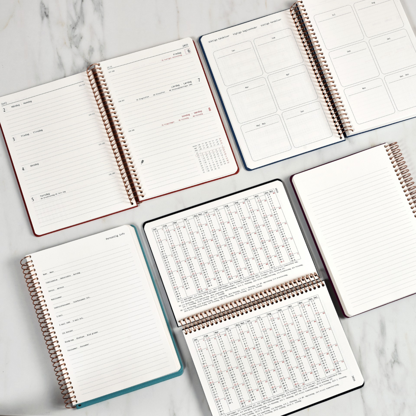 Kalender 2027 A5 Weekly Berry