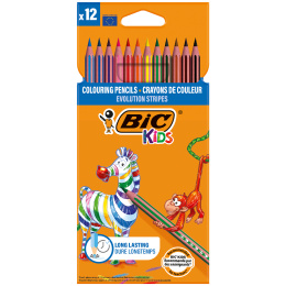 Kids Evolution Stripes Farvepenne 12-pak i gruppen Kids / Børnepenne / Farveblyanter til børn hos Pen Store (100244)