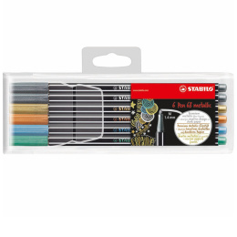 Pen 68 Metallic 6-sæt i gruppen Penne / Kunstnerpenne / Tusser hos Pen Store (100315)