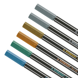 Pen 68 Metallic 6-sæt i gruppen Penne / Kunstnerpenne / Tusser hos Pen Store (100315)