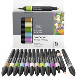 ProMarker sæt 12 stk + blender (Manga Fantasy) i gruppen Penne / Kunstnerpenne / Illustrationmarkers hos Pen Store (100561)