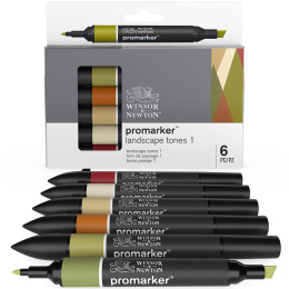 ProMarker sæt 6 stk Landscape Tones i gruppen Penne / Kunstnerpenne / Illustrationmarkers hos Pen Store (100566)