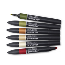 ProMarker sæt 6 stk Landscape Tones i gruppen Penne / Kunstnerpenne / Illustrationmarkers hos Pen Store (100566)