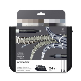 Promarker Black & Greys Wallet 24-sæt i gruppen Penne / Kunstnerpenne / Illustrationmarkers hos Pen Store (100568)