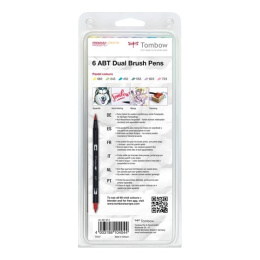 ABT Dual Brush pen 6-set Pastel i gruppen Penne / Kunstnerpenne / Penselpenne hos Pen Store (101080)