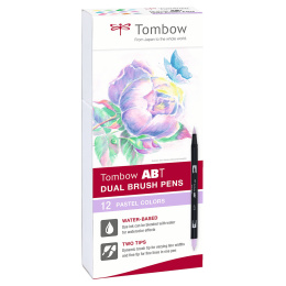 ABT Dual Brush pen 12-set Pastel i gruppen Penne / Kunstnerpenne / Penselpenne hos Pen Store (101094)