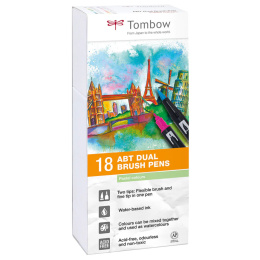 ABT Dual Brush pen 18-set Pastel i gruppen Penne / Kunstnerpenne / Penselpenne hos Pen Store (101096)