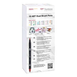 ABT Dual Brush pen 18-set Pastel i gruppen Penne / Kunstnerpenne / Penselpenne hos Pen Store (101096)