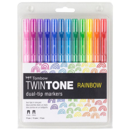 TwinTone Marker Rainbow 12-sæt i gruppen Penne / Kunstnerpenne / Illustrationmarkers hos Pen Store (101130)