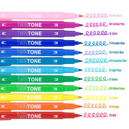 TwinTone Marker Rainbow 12-sæt i gruppen Penne / Kunstnerpenne / Illustrationmarkers hos Pen Store (101130)