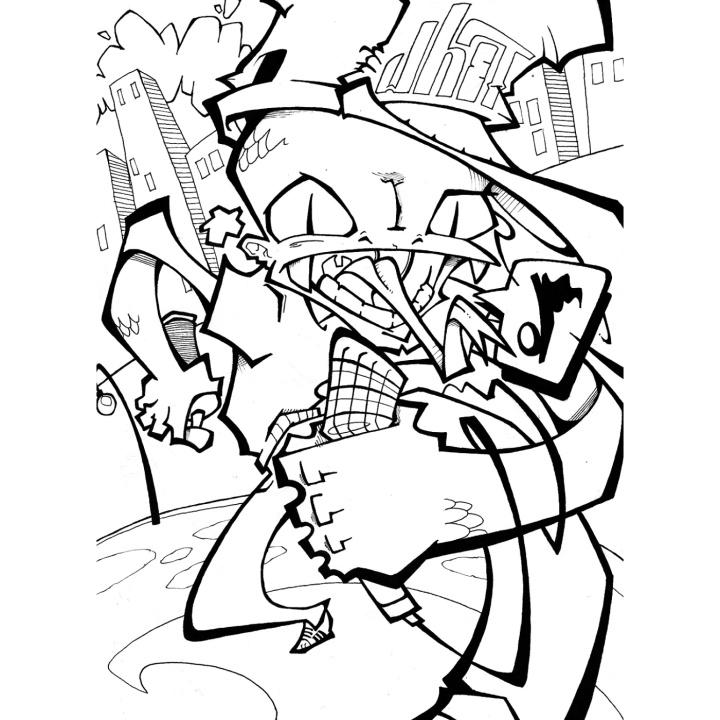 Books Graffiti Coloring Book 2 Characters Pen Store