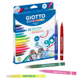 Tekstilpenne Decor Textile 12-sæt i gruppen Hobby & Kreativitet / Farver / Tekstilfarve og tekstiltusch hos Pen Store (101594)