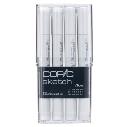 Sketch sæt 12 stk CG Cool Grey i gruppen Penne / Kunstnerpenne / Illustrationmarkers hos Pen Store (103311)