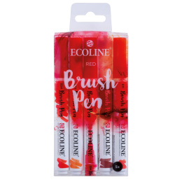 Brush Pen Red 5-set i gruppen Penne / Kunstnerpenne / Penselpenne hos Pen Store (103710)