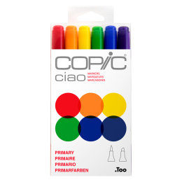 Ciao 6-sæt Primary i gruppen Penne / Kunstnerpenne / Illustrationmarkers hos Pen Store (103865)