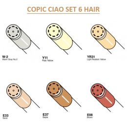 Ciao 5+1 Fineliner Hair Tones 1 i gruppen Penne / Kunstnerpenne / Illustrationmarkers hos Pen Store (103868)